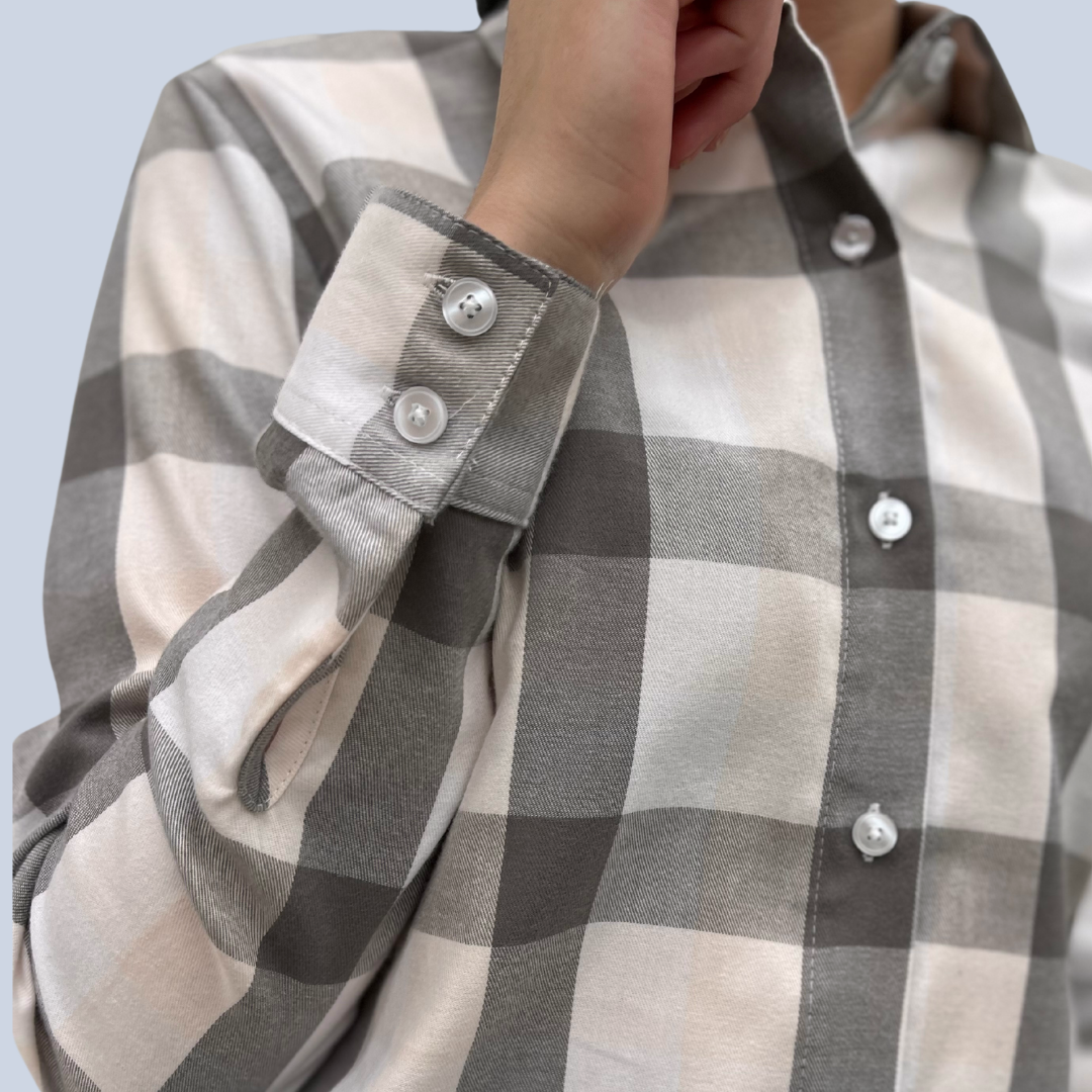 Camisa Leñadora gris con cuello camisero