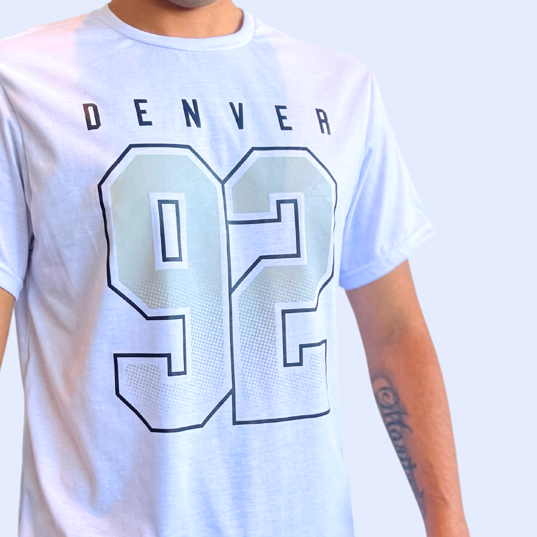 Camiseta blanca manga corta con estampado Denver