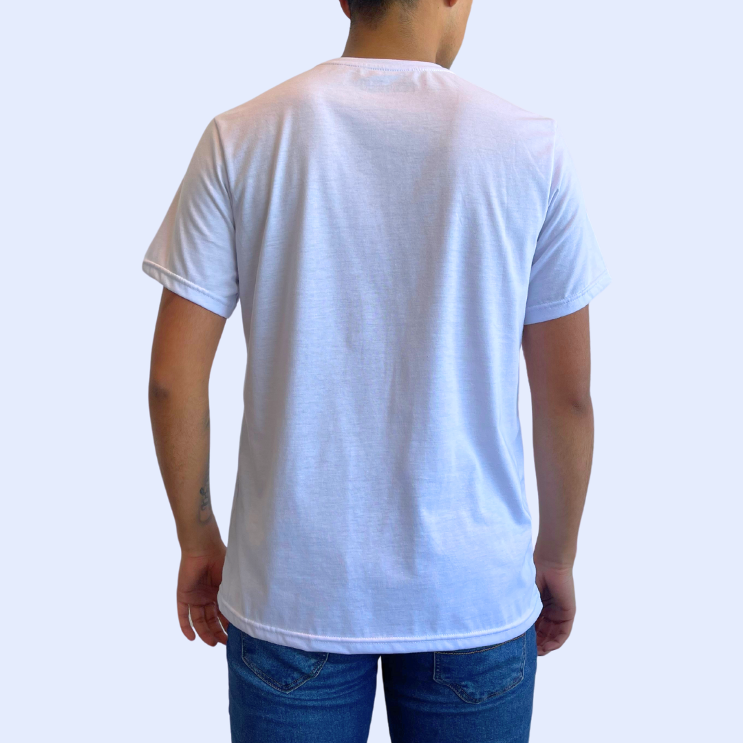 Camiseta blanca manga corta con estampado