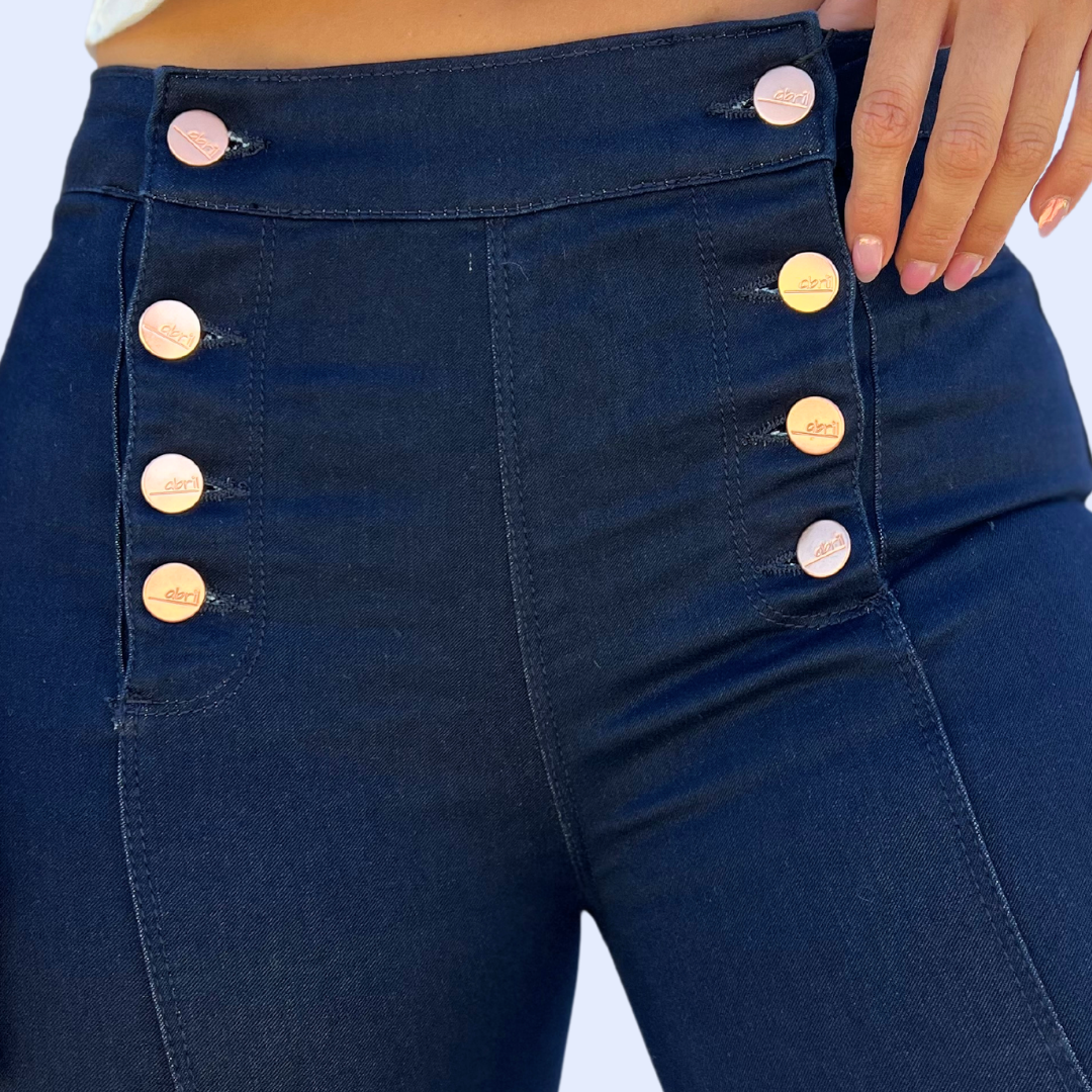 Jean skinny con 4 botones para mujer